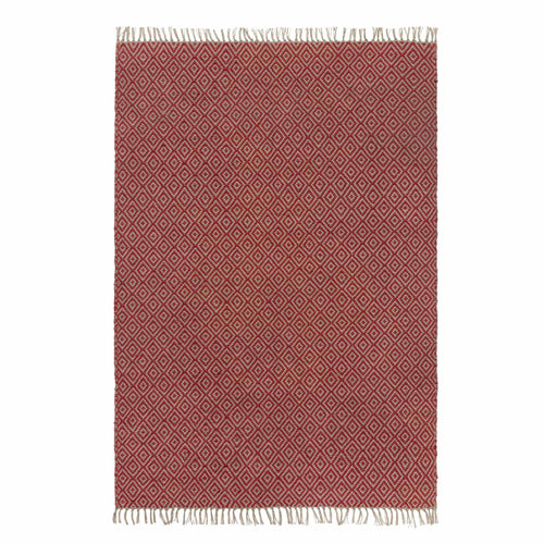 Teppich Dasheri Rot/Beige mit Rautenmuster | URBANARA