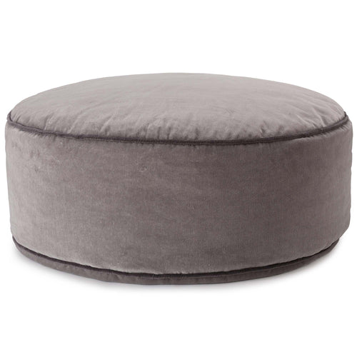 Samt-Pouf Deomali Grau/Dunkelgrau - 75 x 25 cm | URBANARA