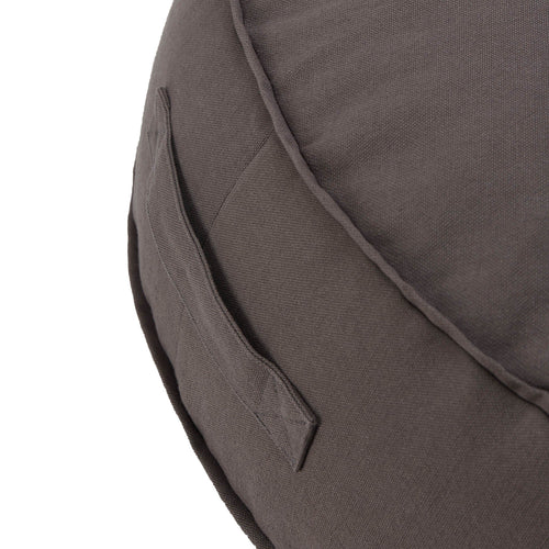 Canvas-Pouf Nashik Dunkelgrau 70 x 15 cm | URBANARA