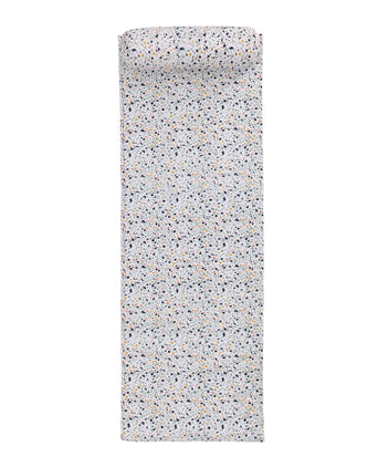 Strandmatte Visso Leuchtendes Senfgelb/Rosa/Helles Ozeangrün mit Terrazzo-Design - 65 x 190 cm | URBANARA