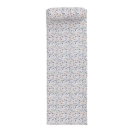 Strandmatte Visso Leuchtendes Senfgelb/Rosa/Helles Ozeangrün mit Terrazzo-Design - 65 x 190 cm | URBANARA