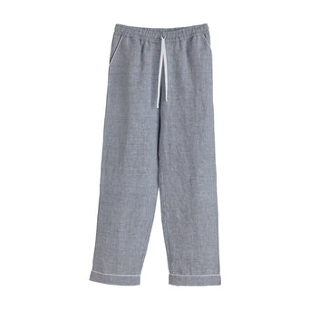 Pyjamahose Casaal Dunkles Graublau/Weiß | URBANARA