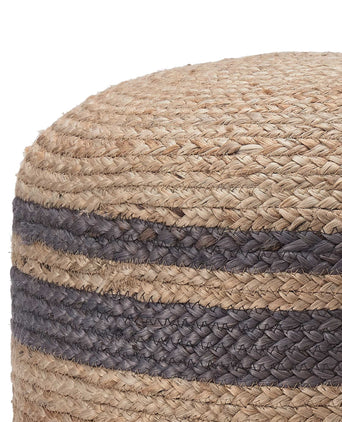 Jute-Pouf Silani Natur/Anthrazit | URBANARA