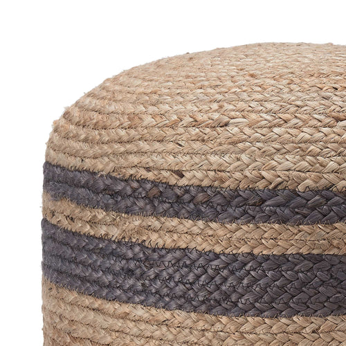 Jute-Pouf Silani Natur/Anthrazit | URBANARA